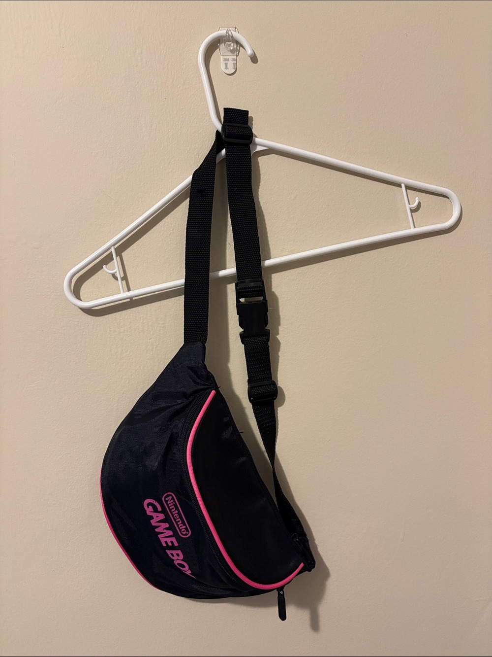Nintendo Game Boy Black Crossbody Sling Bag with Pink Trim